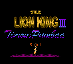 Lion King 3 - Timon & Pumbaa Title Screen